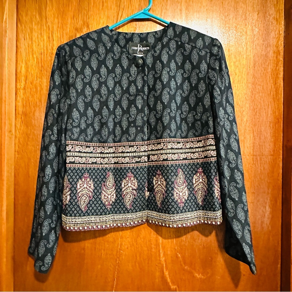 Black‎ Paisley Women's Blazer by John Roberts